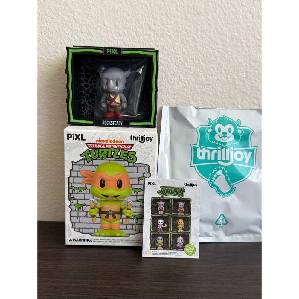 Thrilljoy PIXL Teenage Mutant Ninja Turtles Rocksteady Blind Box Figure